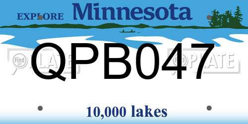 QPB047 Minnesota License Plate