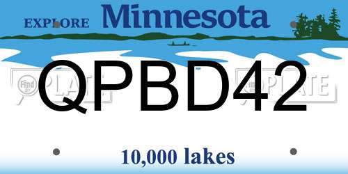 QPBD42 Minnesota License Plate
