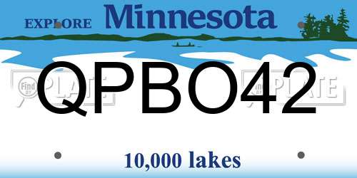 QPBO42 Minnesota License Plate