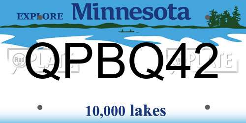 QPBQ42 Minnesota License Plate