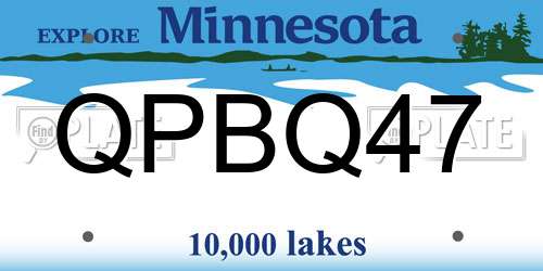 QPBQ47 Minnesota License Plate