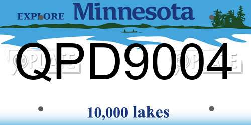QPD9004 Minnesota License Plate