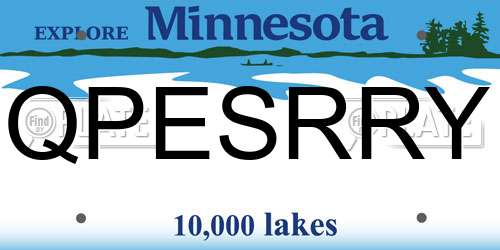 QPESRRY Minnesota License Plate