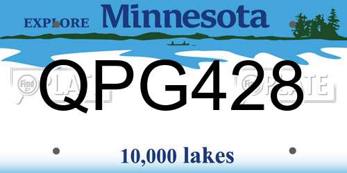 QPG428 Minnesota License Plate