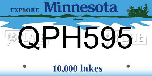 QPH595 Minnesota License Plate