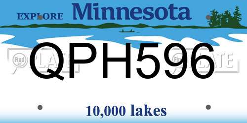 QPH596 Minnesota License Plate