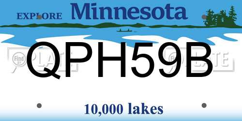 QPH59B Minnesota License Plate