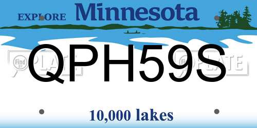 QPH59S Minnesota License Plate