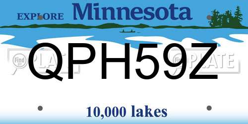 QPH59Z Minnesota License Plate