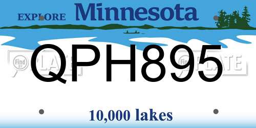 QPH895 Minnesota License Plate