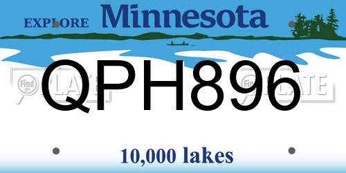 QPH896 Minnesota License Plate