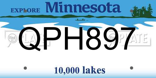 QPH897 Minnesota License Plate