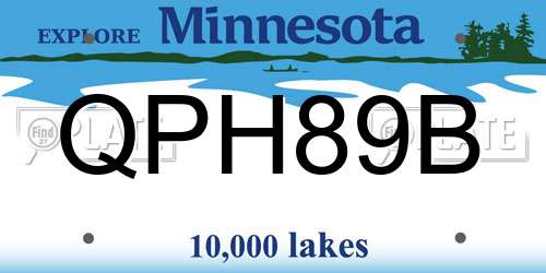 QPH89B Minnesota License Plate