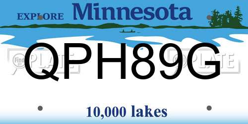 QPH89G Minnesota License Plate
