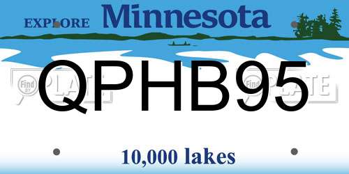 QPHB95 Minnesota License Plate