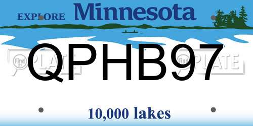 QPHB97 Minnesota License Plate