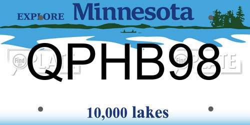 QPHB98 Minnesota License Plate