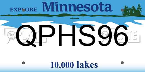 QPHS96 Minnesota License Plate