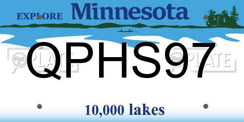 QPHS97 Minnesota License Plate