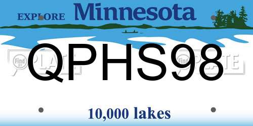 QPHS98 Minnesota License Plate