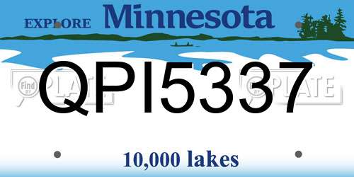 QPI5337 Minnesota License Plate
