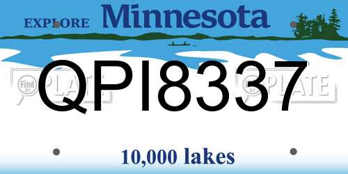 QPI8337 Minnesota License Plate