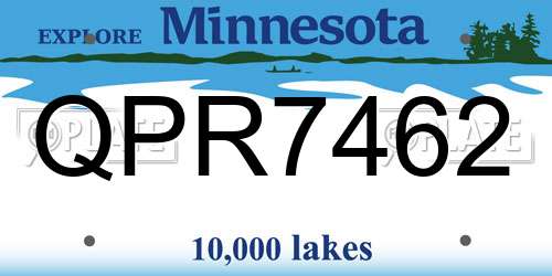QPR7462 Minnesota License Plate