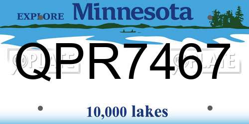 QPR7467 Minnesota License Plate