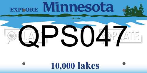 QPS047 Minnesota License Plate