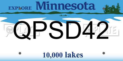QPSD42 Minnesota License Plate