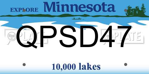 QPSD47 Minnesota License Plate