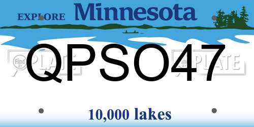 QPSO47 Minnesota License Plate