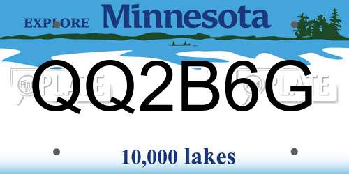 QQ2B6G Minnesota License Plate