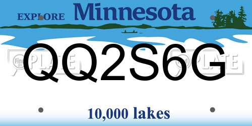 QQ2S6G Minnesota License Plate