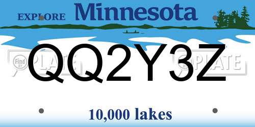 QQ2Y3Z Minnesota License Plate