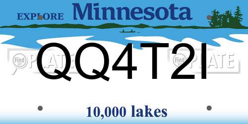 QQ4T2I Minnesota License Plate