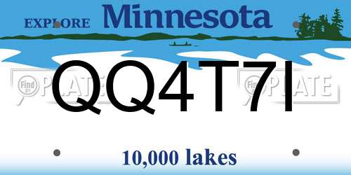 QQ4T7I Minnesota License Plate