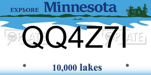 QQ4Z7I Minnesota License Plate