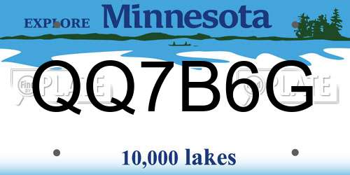 QQ7B6G Minnesota License Plate