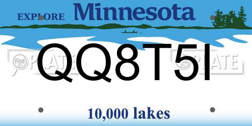 QQ8T5I Minnesota License Plate