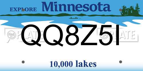 QQ8Z5I Minnesota License Plate