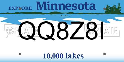 QQ8Z8I Minnesota License Plate