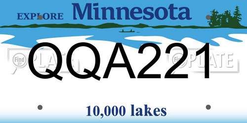QQA221 Minnesota License Plate