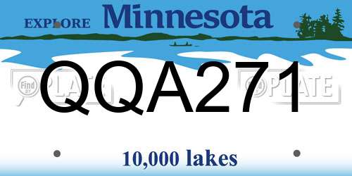 QQA271 Minnesota License Plate