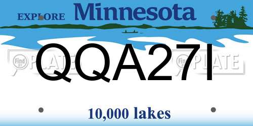 QQA27I Minnesota License Plate