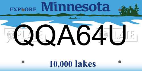 QQA64U Minnesota License Plate