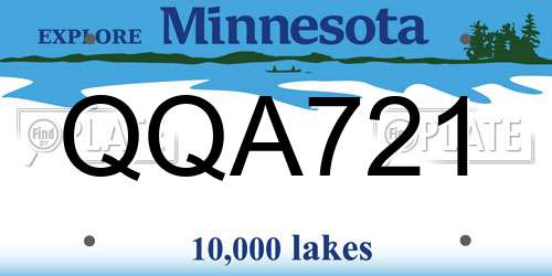 QQA721 Minnesota License Plate