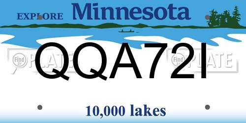 QQA72I Minnesota License Plate