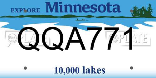 QQA771 Minnesota License Plate