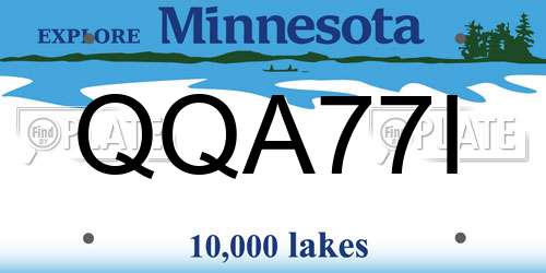 QQA77I Minnesota License Plate